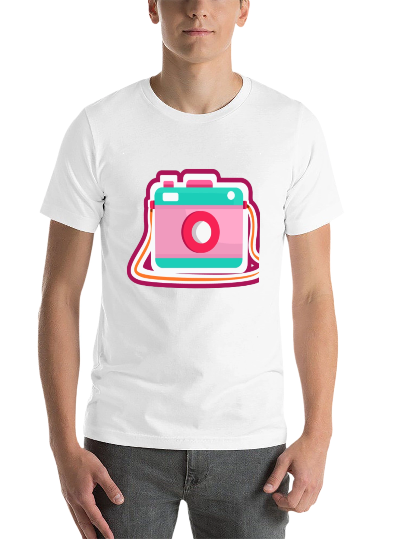 Retro Camera Graphic Tee - Trendy Casual Style