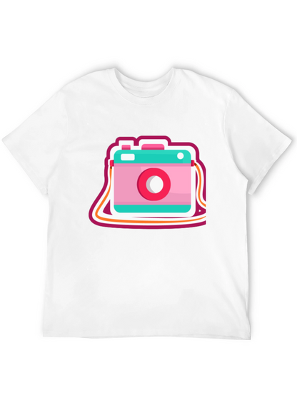 Retro Camera Graphic Tee - Trendy Casual Style