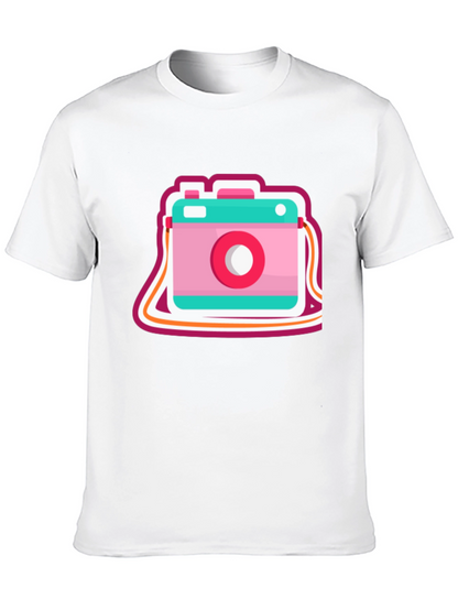 Retro Camera Graphic Tee - Trendy Casual Style