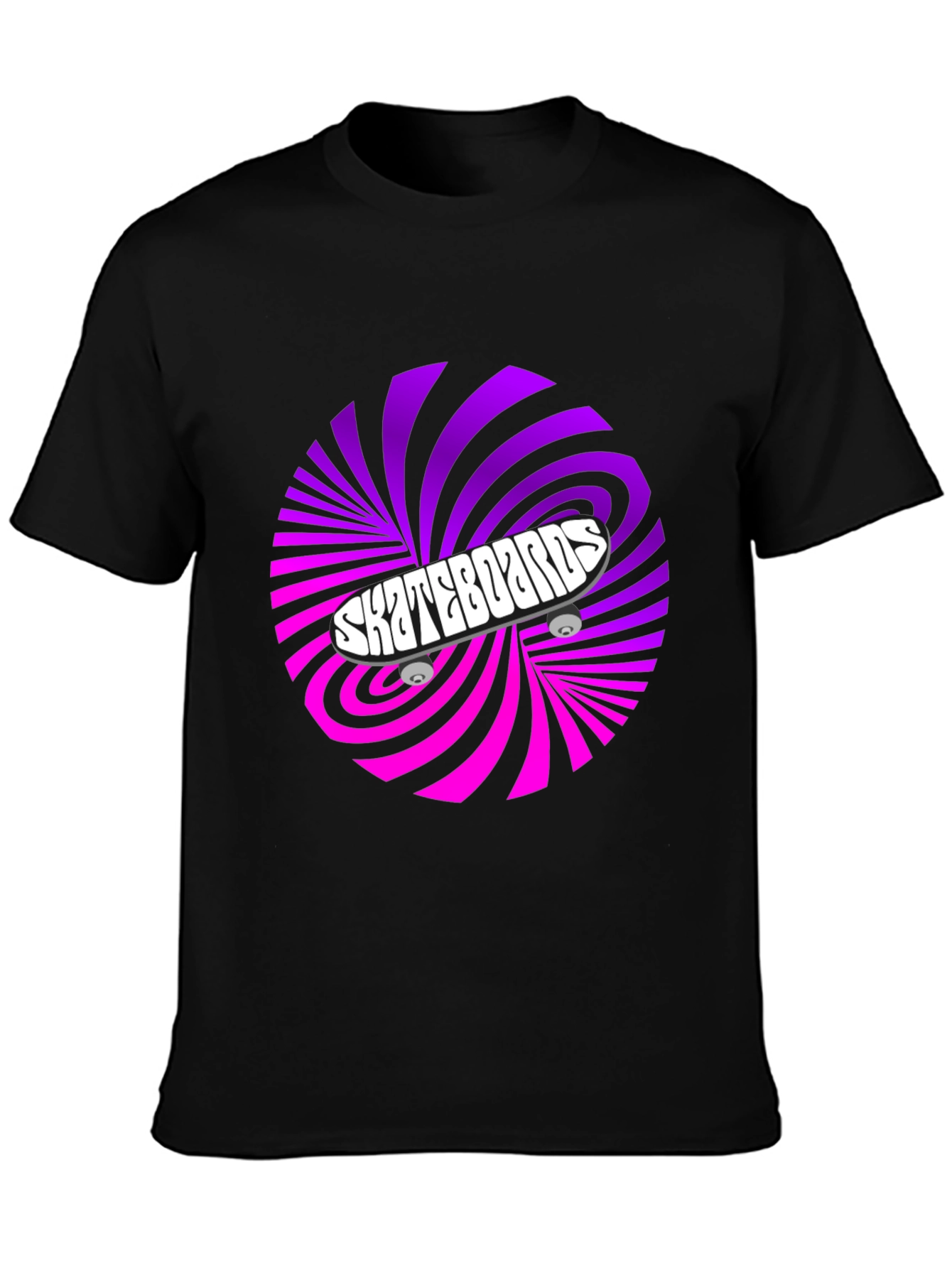 Skateboards Graphic T-Shirt - Retro Swirl Design