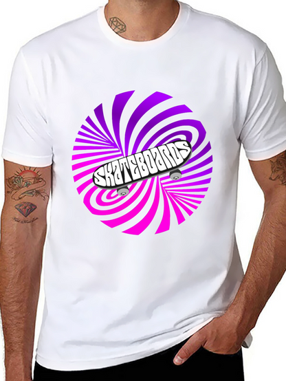 Skateboards Graphic T-Shirt - Retro Swirl Design