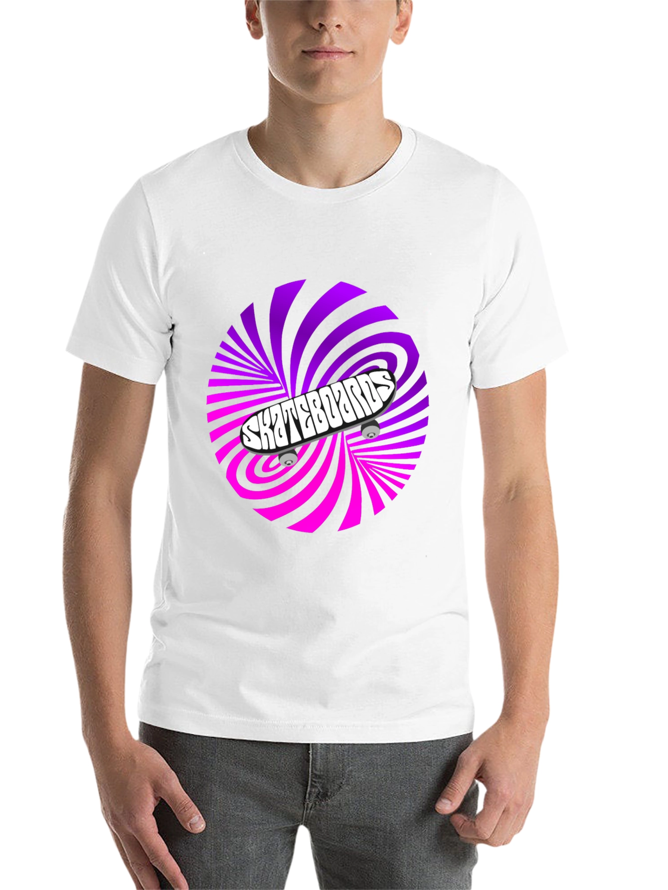 Skateboards Graphic T-Shirt - Retro Swirl Design