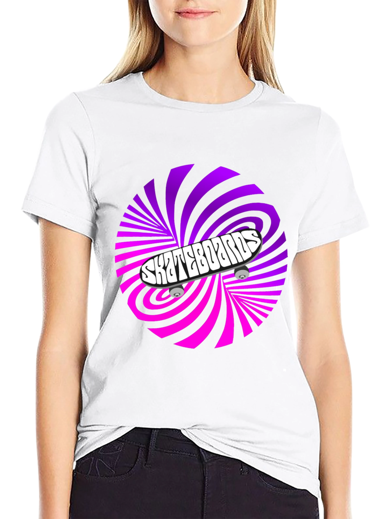 Skateboards Graphic T-Shirt - Retro Swirl Design