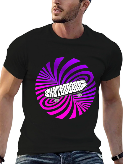 Skateboards Graphic T-Shirt - Retro Swirl Design
