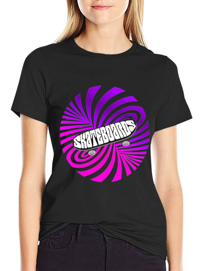 Skateboards Graphic T-Shirt - Retro Swirl Design