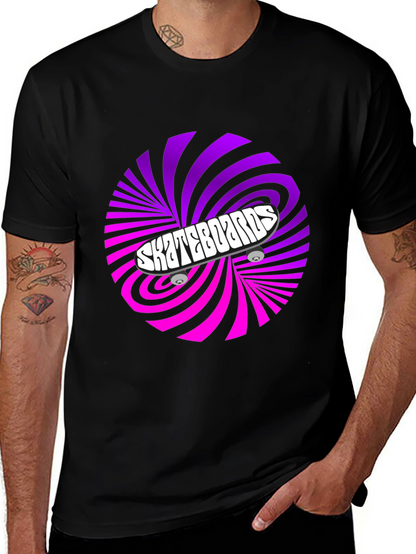 Skateboards Graphic T-Shirt - Retro Swirl Design