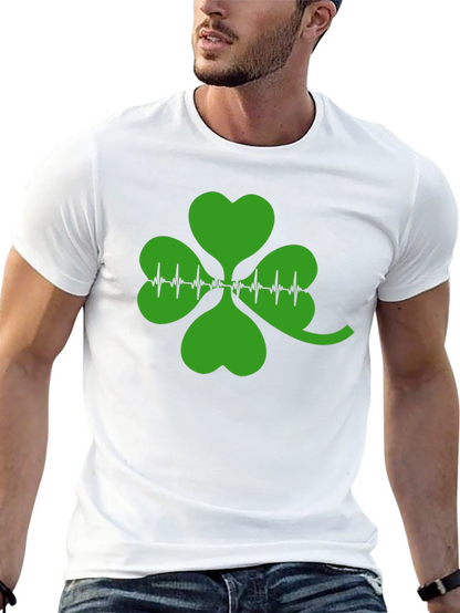 St. Patricks Day Shamrock Heartbeat T-Shirt