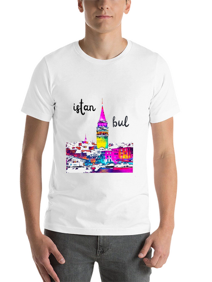 Istanbul Galata Tower Graphic Tee - Mens Black T-Shirt