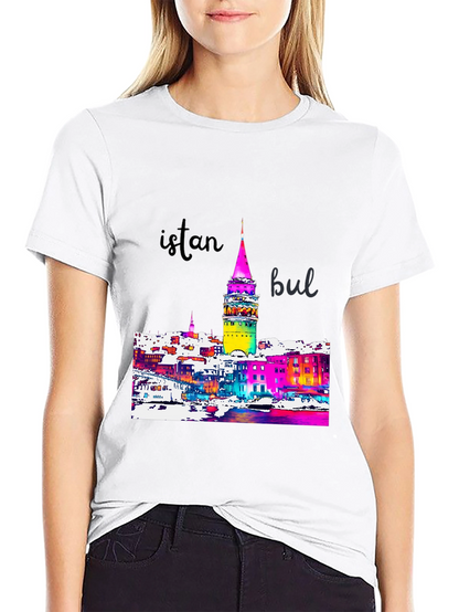 Istanbul Galata Tower Graphic Tee - Mens Black T-Shirt