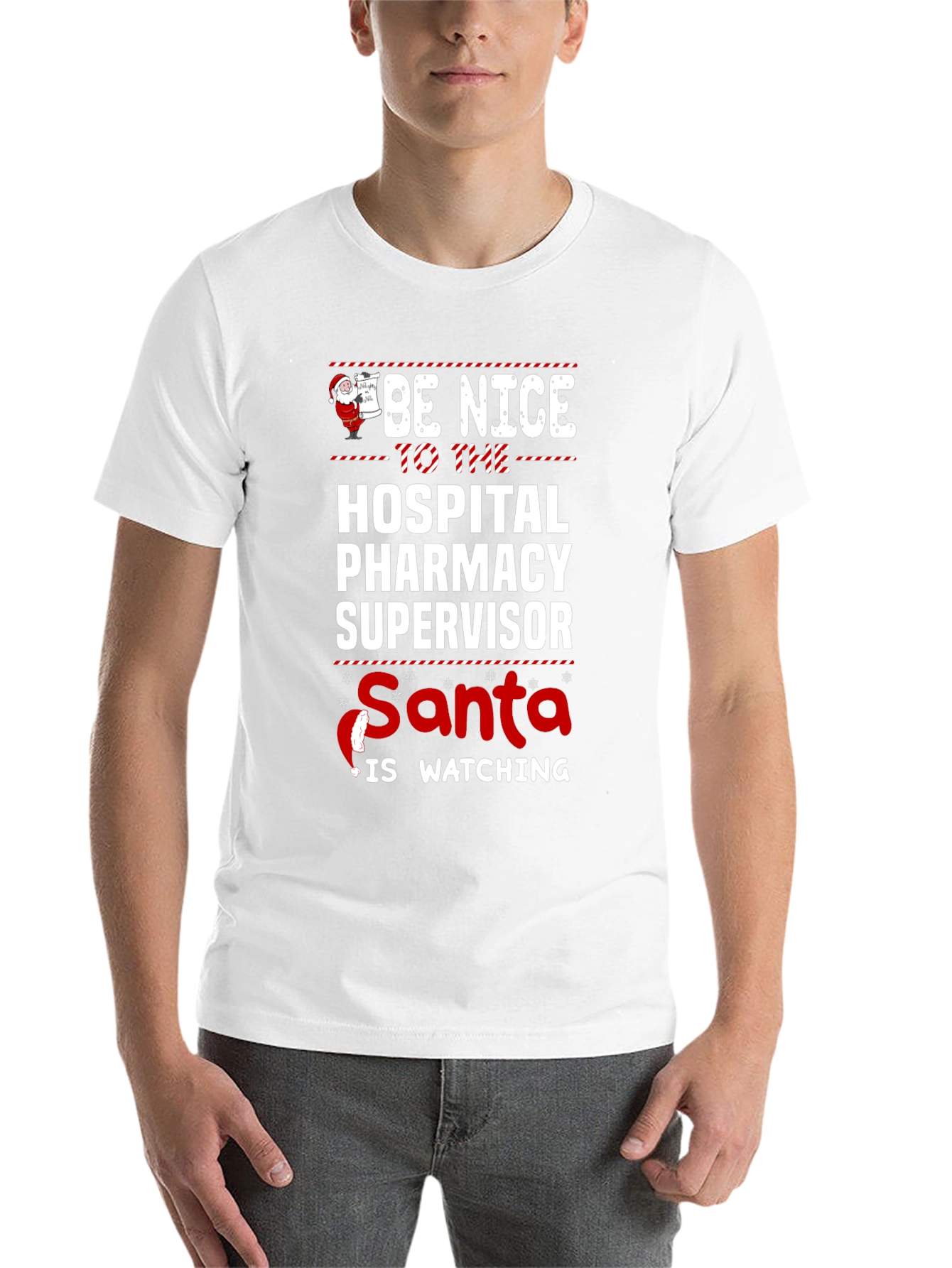 Hospital Pharmacy Supervisor Santa Holiday T-Shirt