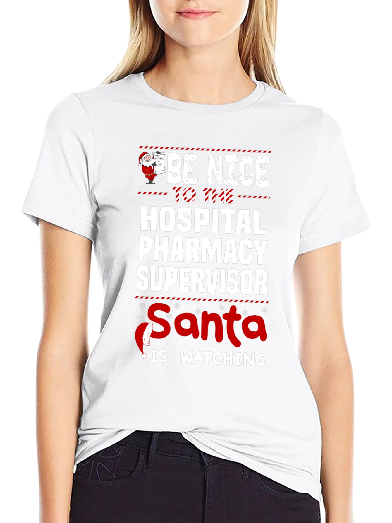 Hospital Pharmacy Supervisor Santa Holiday T-Shirt