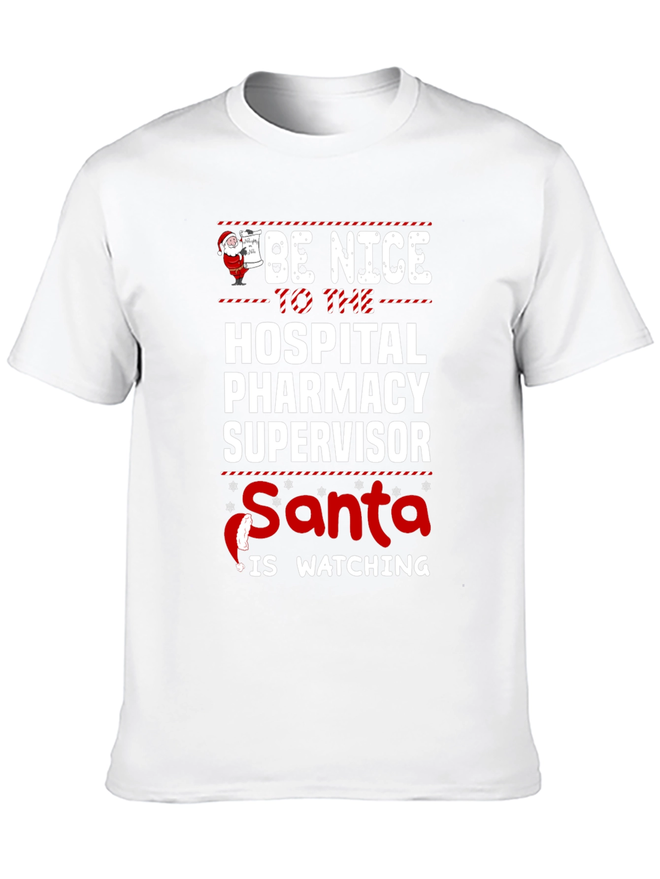 Hospital Pharmacy Supervisor Santa Holiday T-Shirt