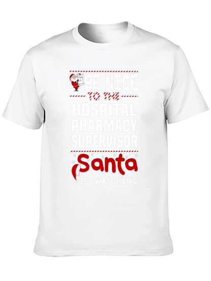 Hospital Pharmacy Supervisor Santa Holiday T-Shirt