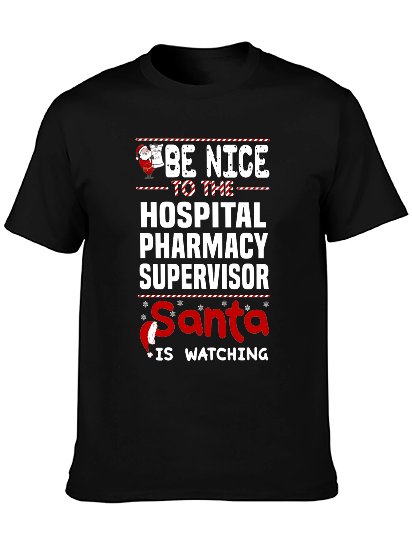 Hospital Pharmacy Supervisor Santa Holiday T-Shirt