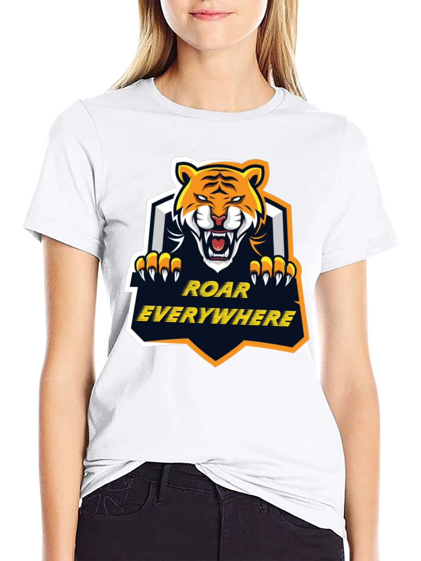 Roar Everywhere Graphic Tee - Bold Tiger Design