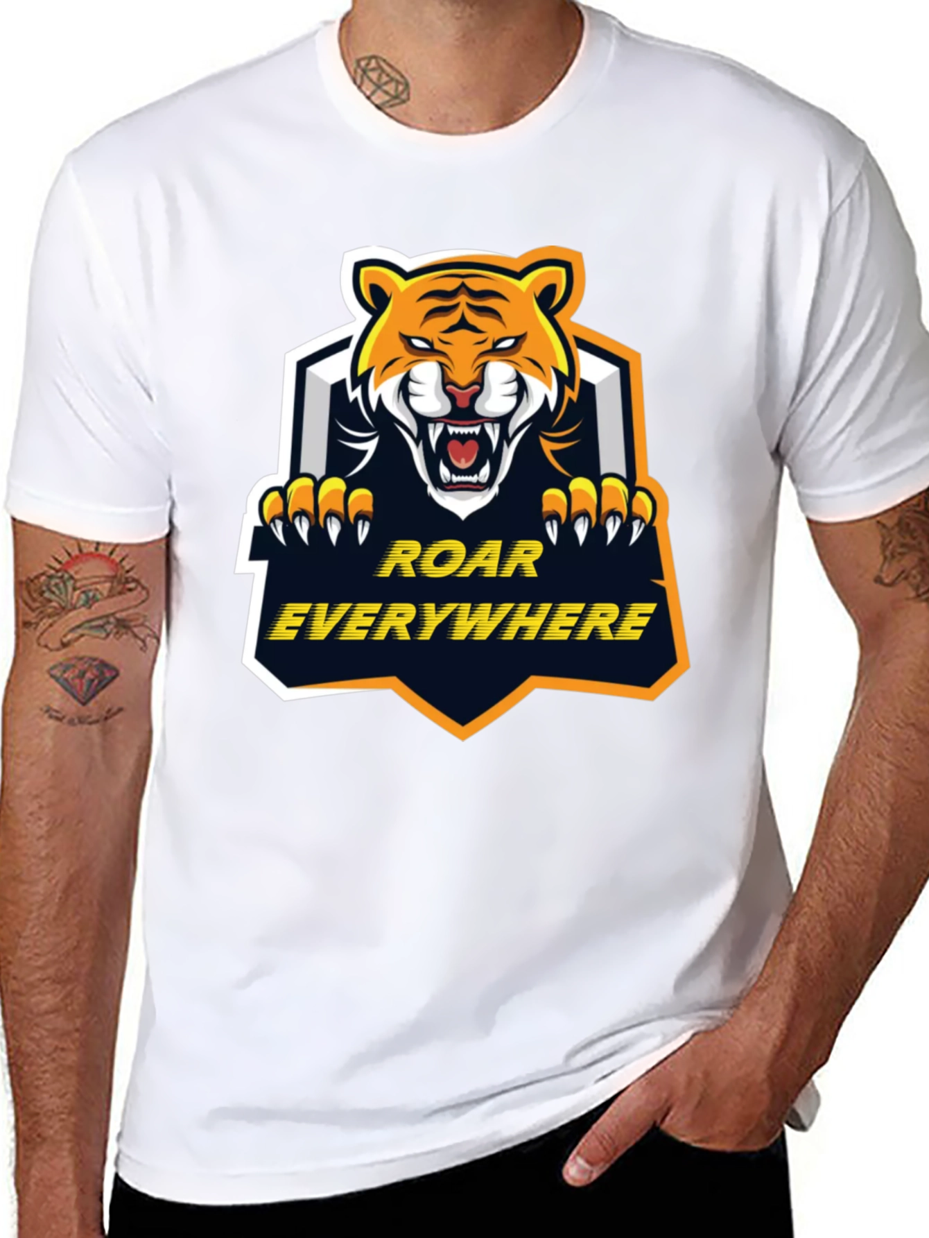 Roar Everywhere Graphic Tee - Bold Tiger Design