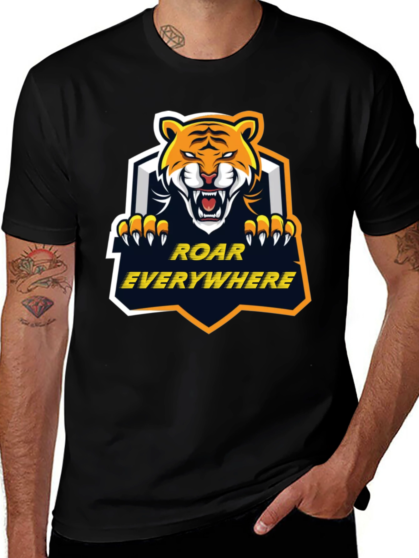 Roar Everywhere Graphic Tee - Bold Tiger Design