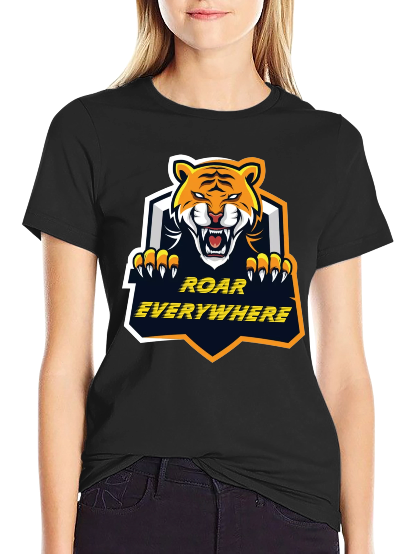 Roar Everywhere Graphic Tee - Bold Tiger Design