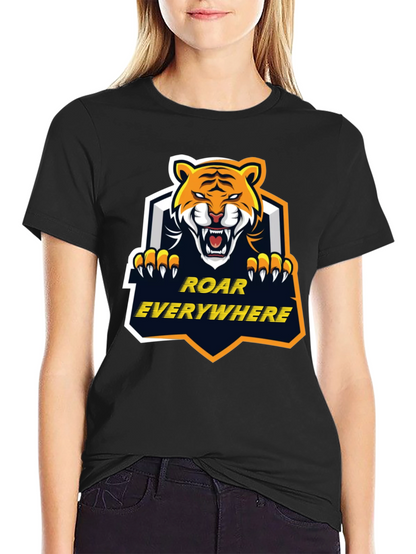 Roar Everywhere Graphic Tee - Bold Tiger Design
