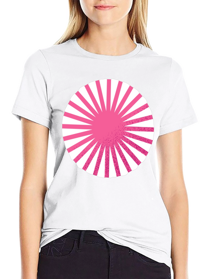 Graphic Circle Tee - Pink Burst Design on Black