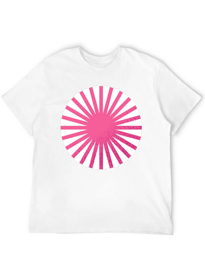 Graphic Circle Tee - Pink Burst Design on Black