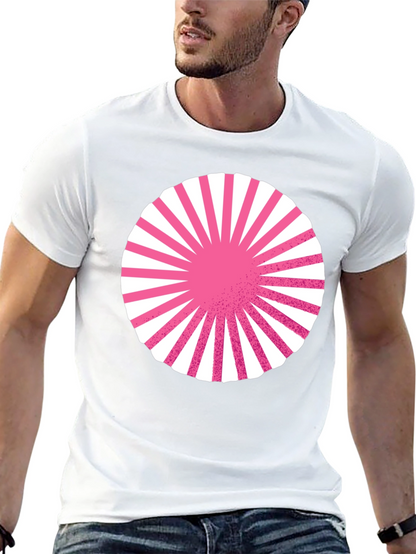 Graphic Circle Tee - Pink Burst Design on Black