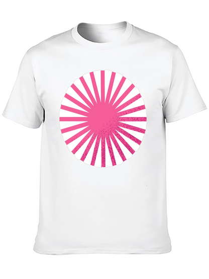 Graphic Circle Tee - Pink Burst Design on Black