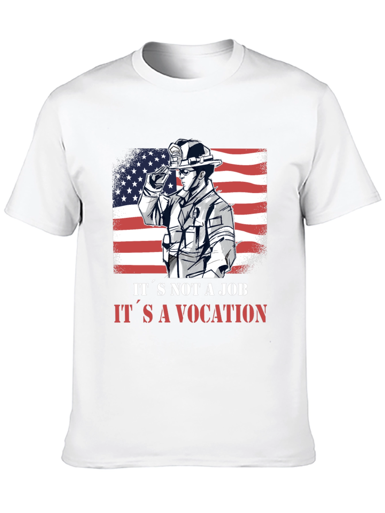 Firefighter Vocation Graphic Tee - Patriotic Design