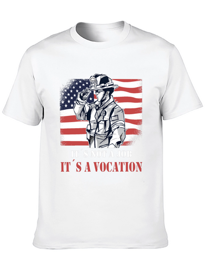 Firefighter Vocation Graphic Tee - Patriotic Design