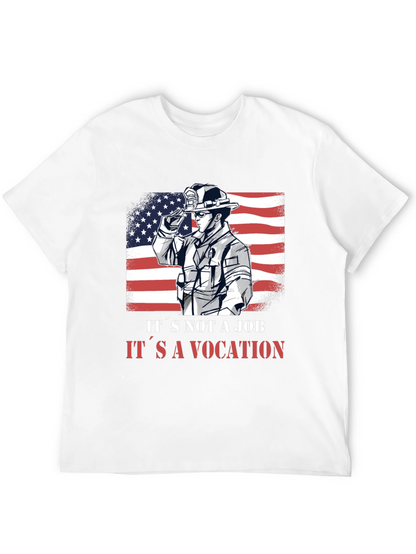 Firefighter Vocation Graphic Tee - Patriotic Design