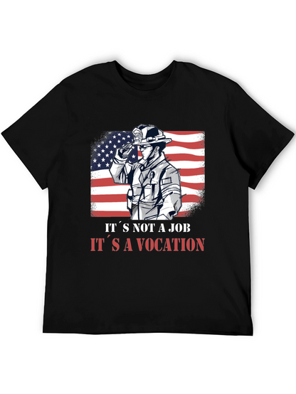 Firefighter Vocation Graphic Tee - Patriotic Design