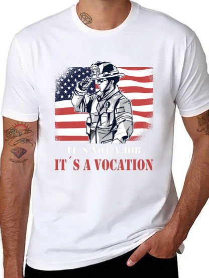 Firefighter Vocation Graphic Tee - Patriotic Design