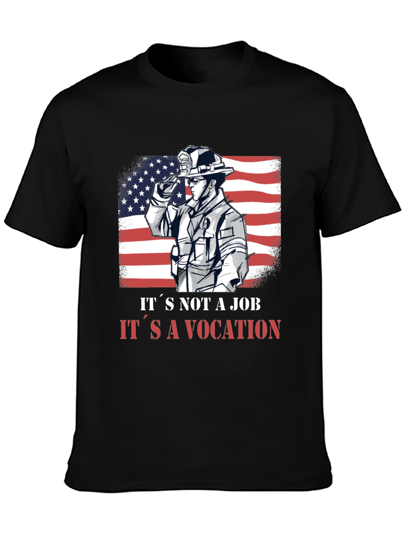 Firefighter Vocation Graphic Tee - Patriotic Design