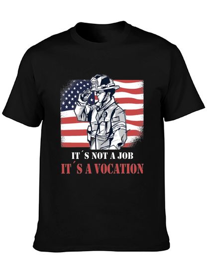 Firefighter Vocation Graphic Tee - Patriotic Design