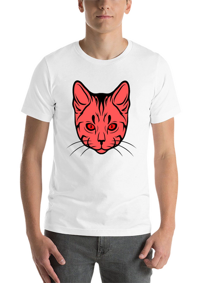Cat Face Graphic Tee - Stylish Black T-Shirt