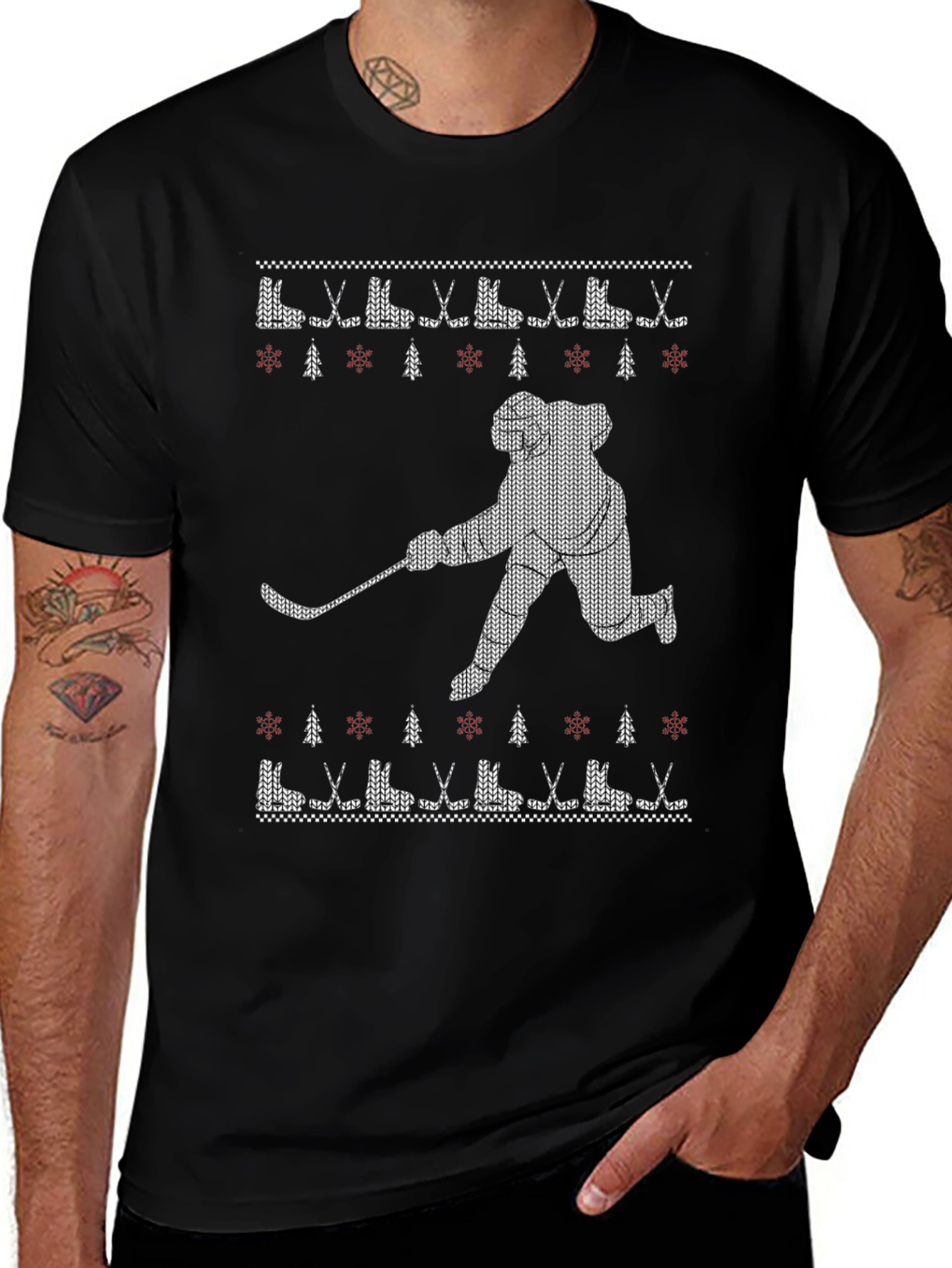 Hockey Ugly Christmas Sweater T-Shirt