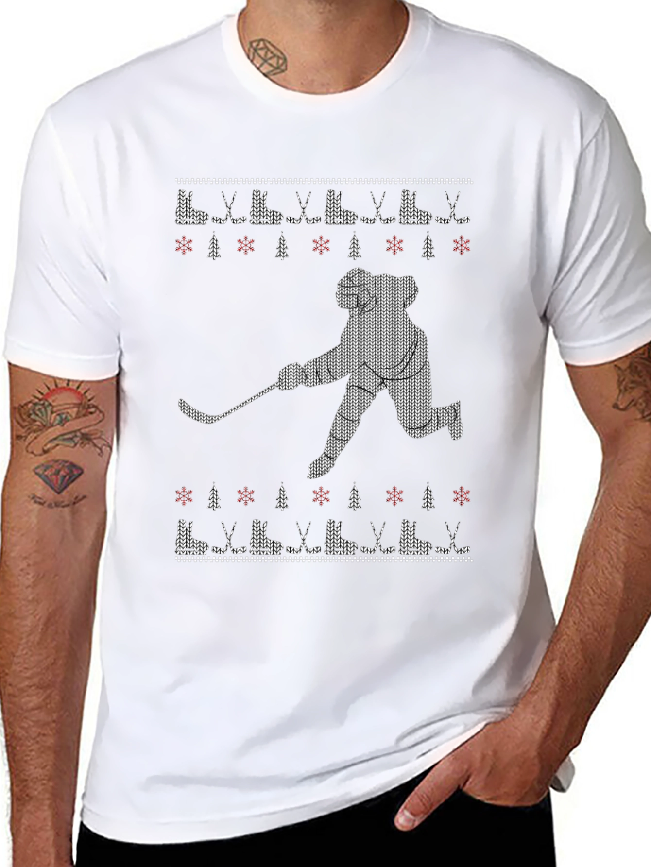 Hockey Ugly Christmas Sweater T-Shirt