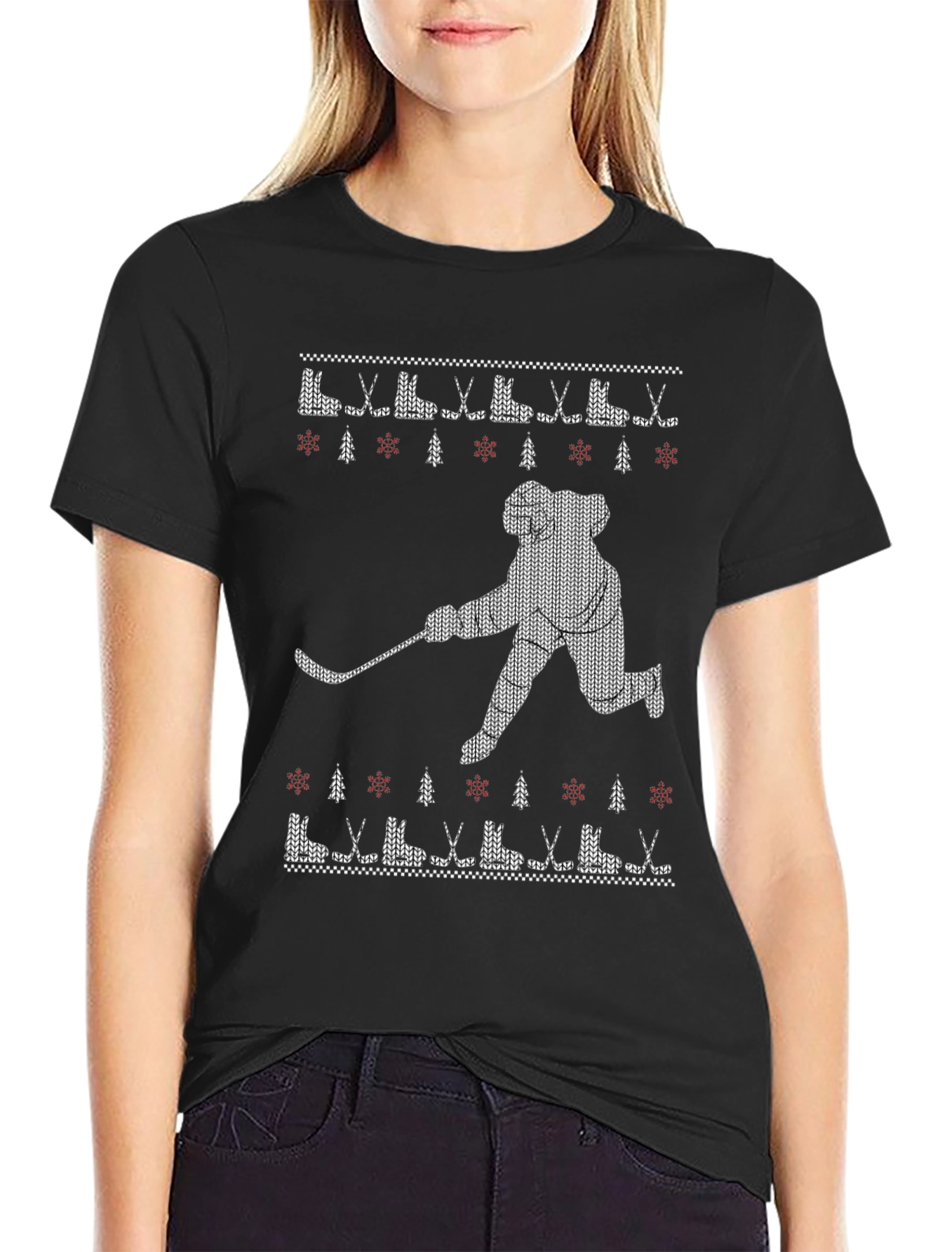 Hockey Ugly Christmas Sweater T-Shirt