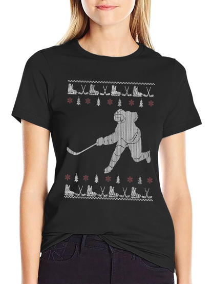 Hockey Ugly Christmas Sweater T-Shirt