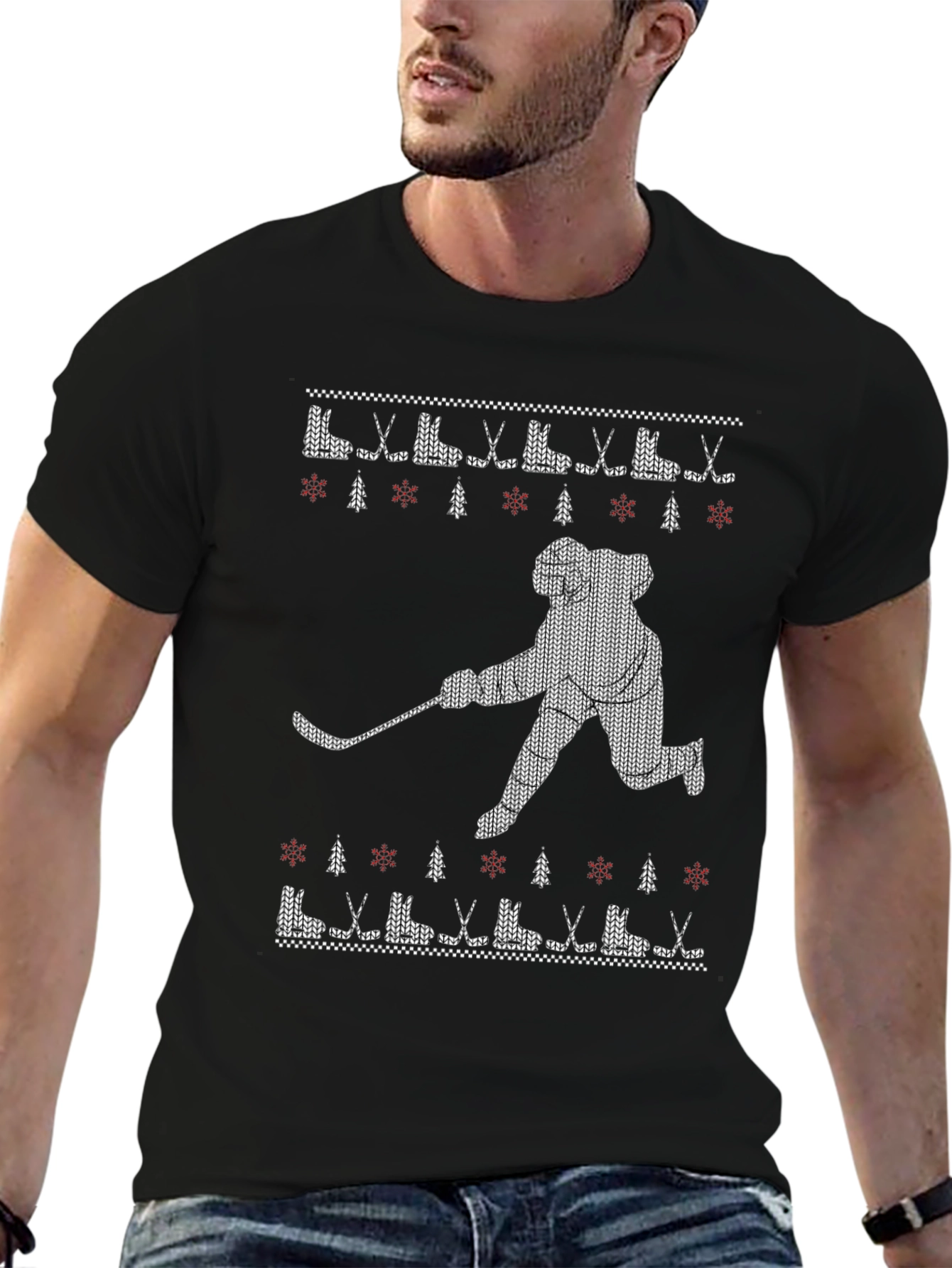 Hockey Ugly Christmas Sweater T-Shirt