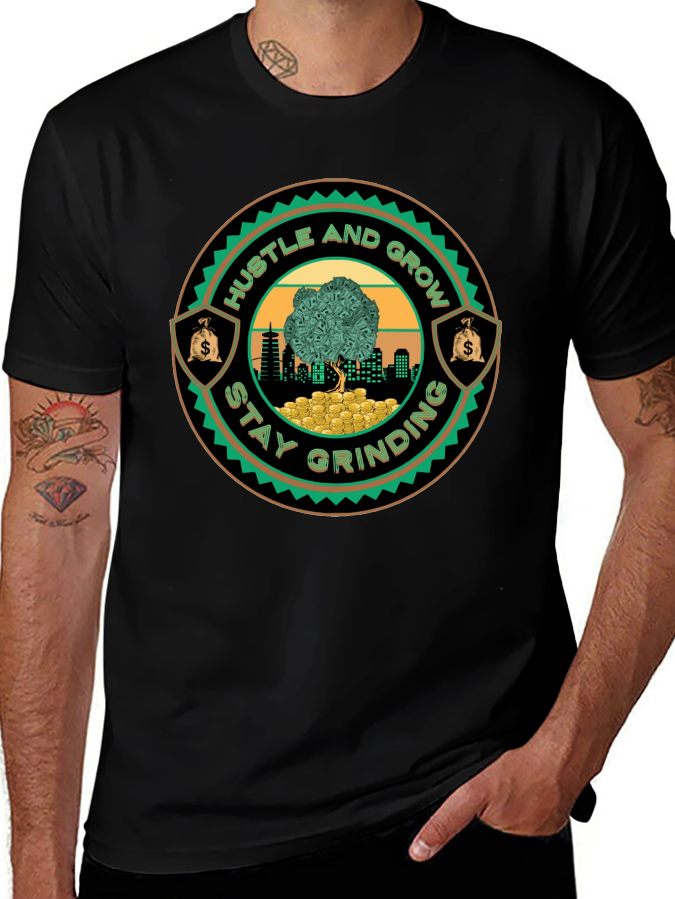 Hustle & Grow Graphic Tee - Stay Grinding!