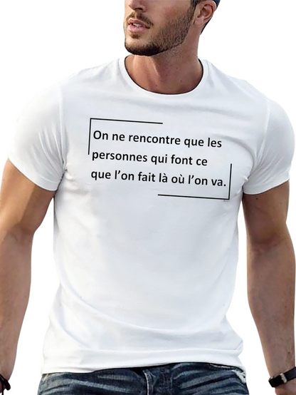 French Quote Graphic Tee - Black Casual T-Shirt