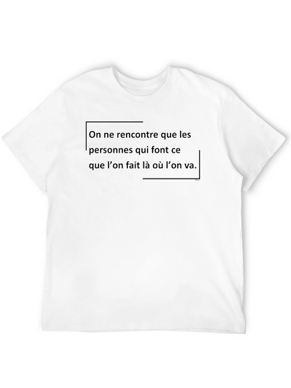 French Quote Graphic Tee - Black Casual T-Shirt