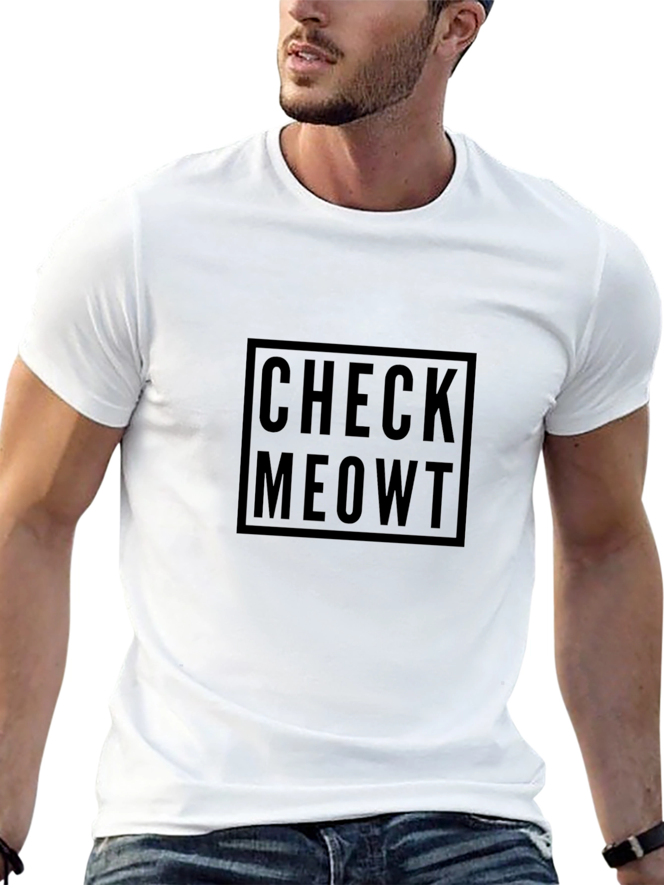Check Meowt Black T-Shirt