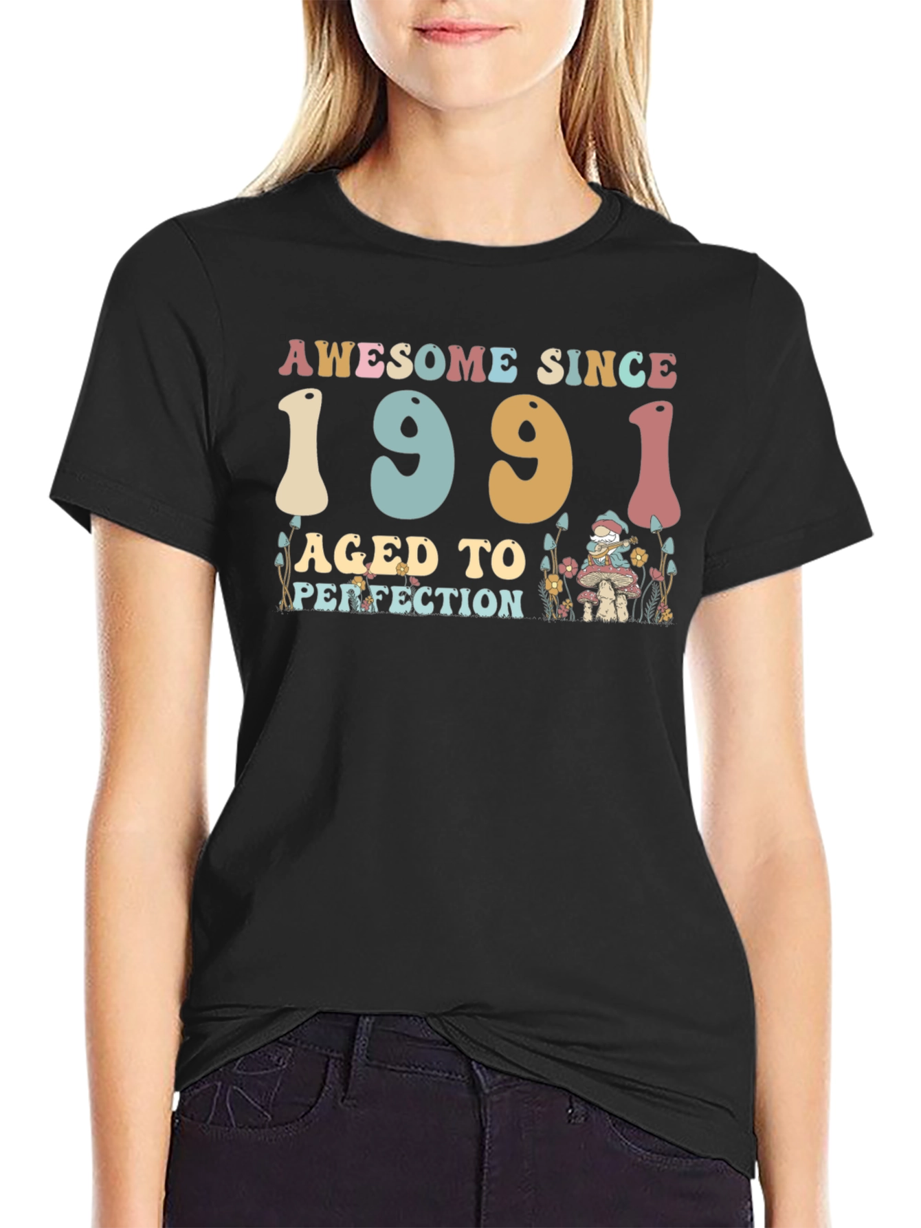 Awesome Since 1991 Aged to Perfection Black T-Shirt