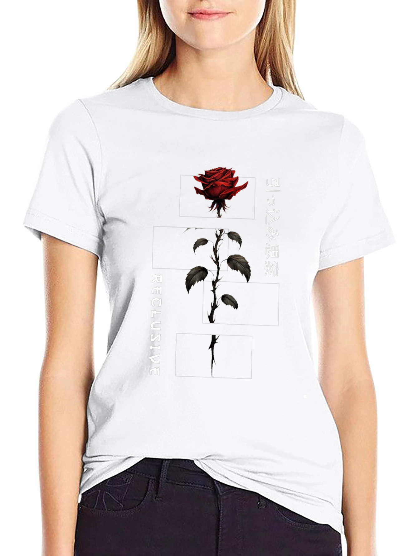 Reclusive Rose Graphic Tee - Black
