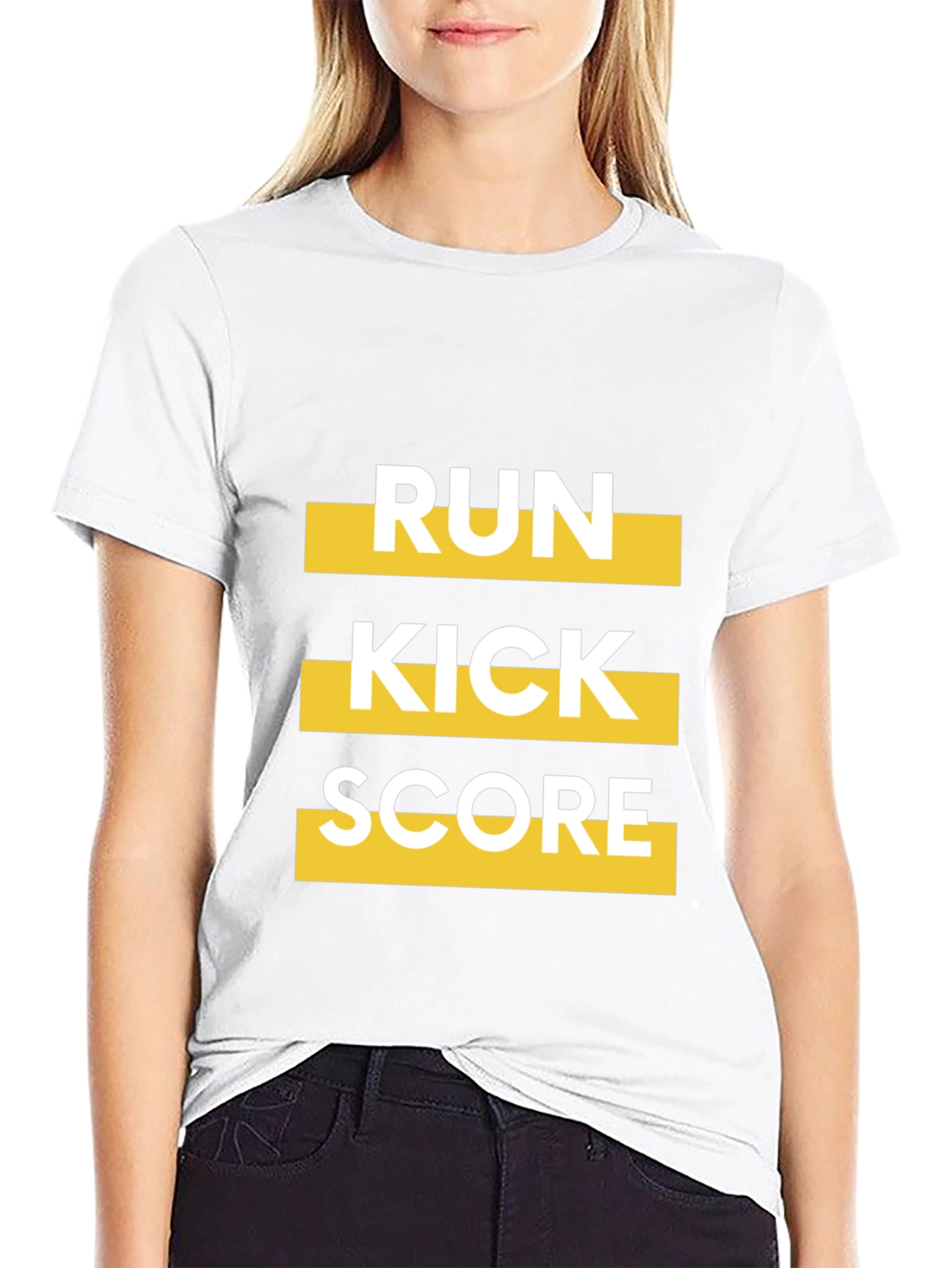 Run Kick Score Black Graphic Tee