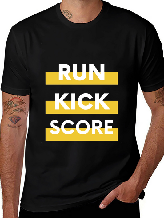 Run Kick Score Black Graphic Tee