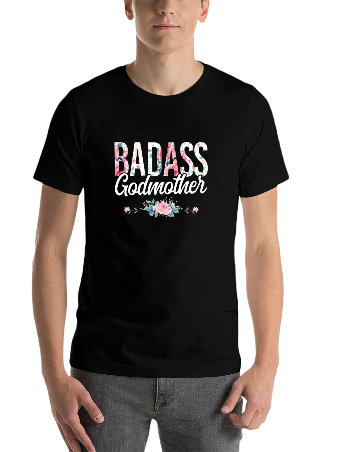 Badass Godmother Floral Graphic T-Shirt