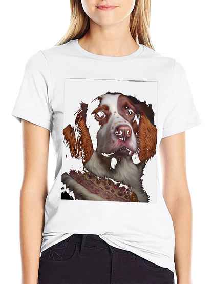 Dog Portrait Graphic Tee - Black Cotton Shirt